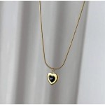 Heart Shaped Black Stone Necklace 